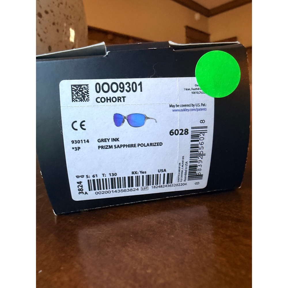 Oakley Cohort Sunglasses Grey Ink Prizm Sapphire Polarized OO9301-1461 Case Box - Picture 7 of 7